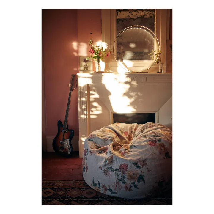 Maison de Vacances Pouf bulle en lin Wabi Sabi | Blanc