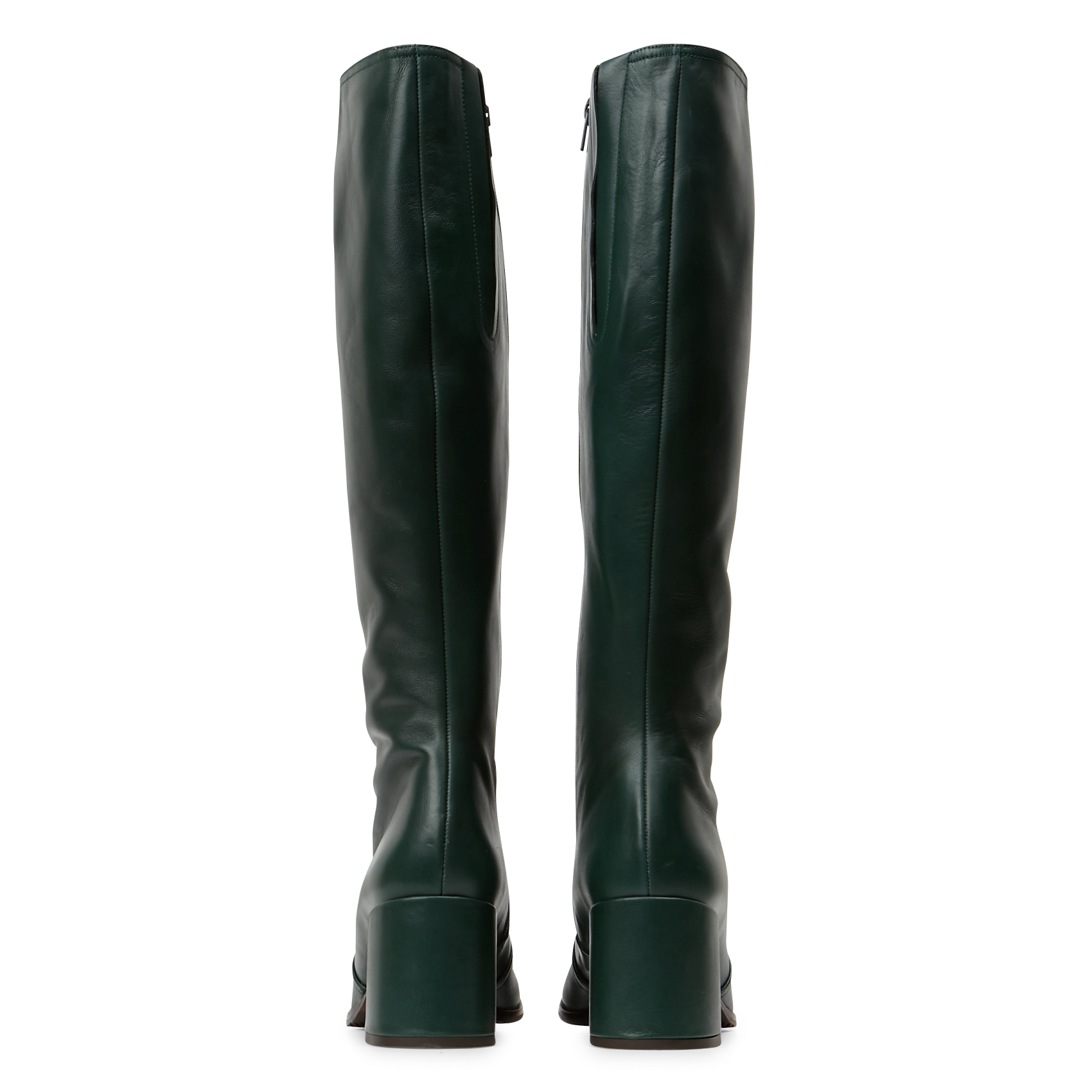 SHIA - Bottes à talon en cuir | Kaki