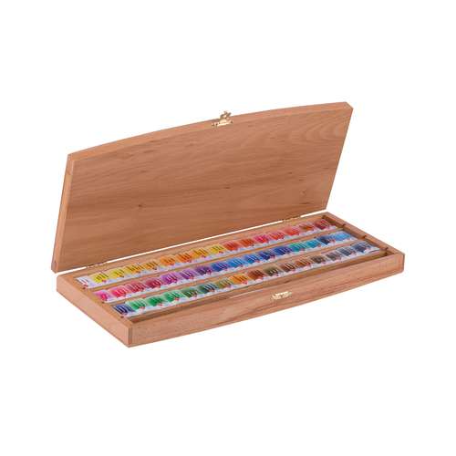 WHITE NIGHTS™ Extrafeine russische Künstler-Aquarellfarbe im Holz-Malkasten