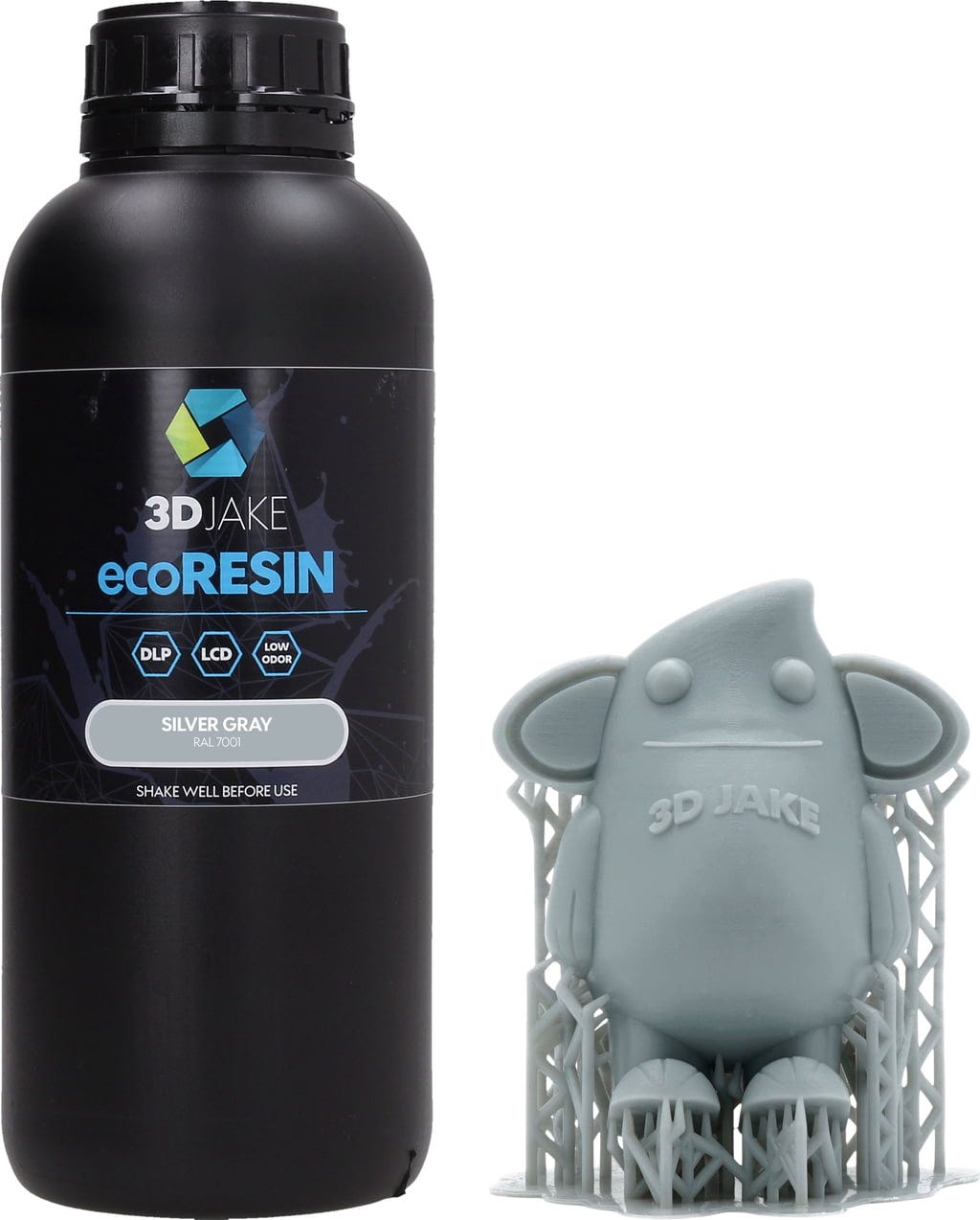3DJAKE  ecoResin Silbergrau, 1.000 g    Günstiges Allround-Resin für LCD- & DLP-Drucker