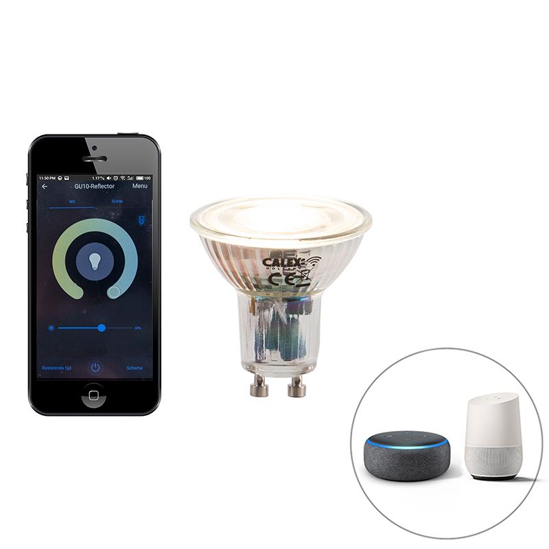 Smart spot zwart kantelbaar incl. Wifi GU10 - Jeany