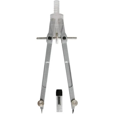 Stylex Geo Zirkel aus Metall mit Minendose silber