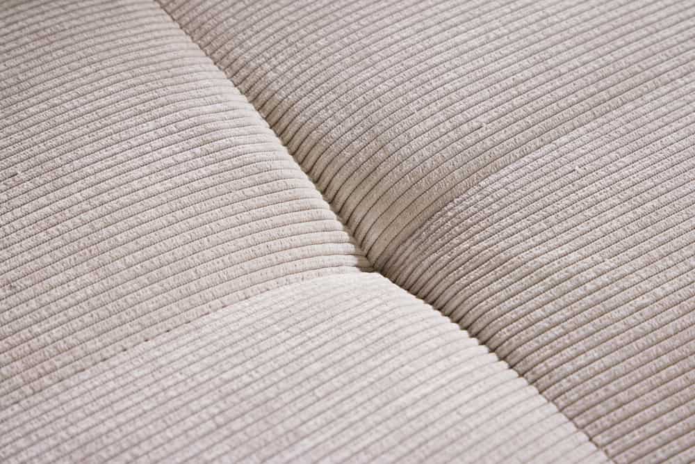 Moderner Sitzhocker DESIGNO 110cm beige Cord Metallfüße