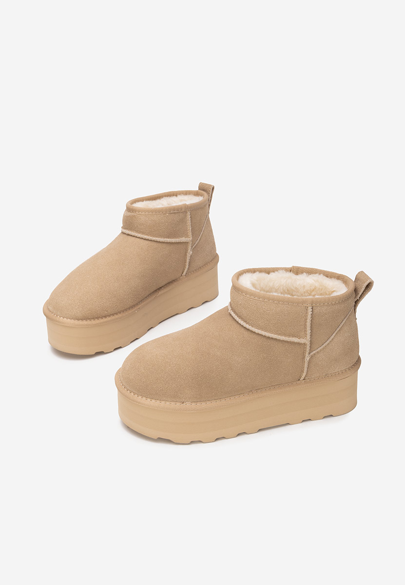 Bottes à plateforme beige Fenoria