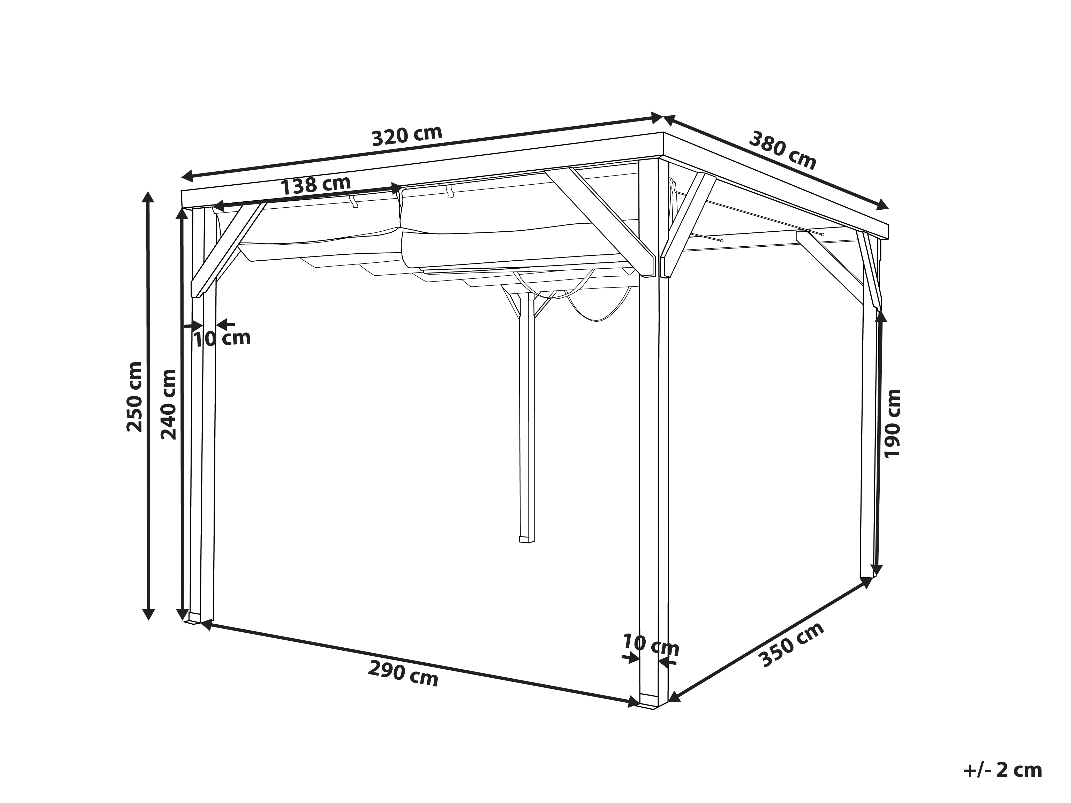Paviljoen VILLAROSA Dennenhout 320 cm 380 cm Bruin/beige