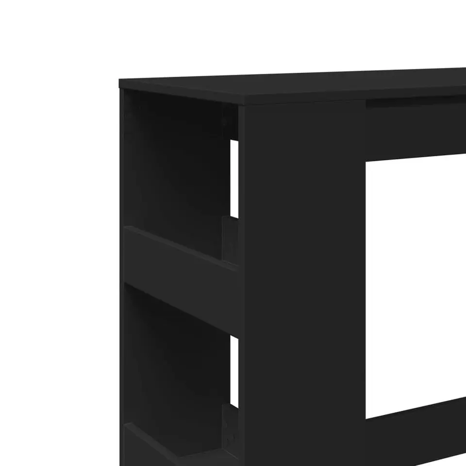 vidaXL - Bartafel met opbergruimte - Zwart - Bewerkt hout - 90x43 cm
