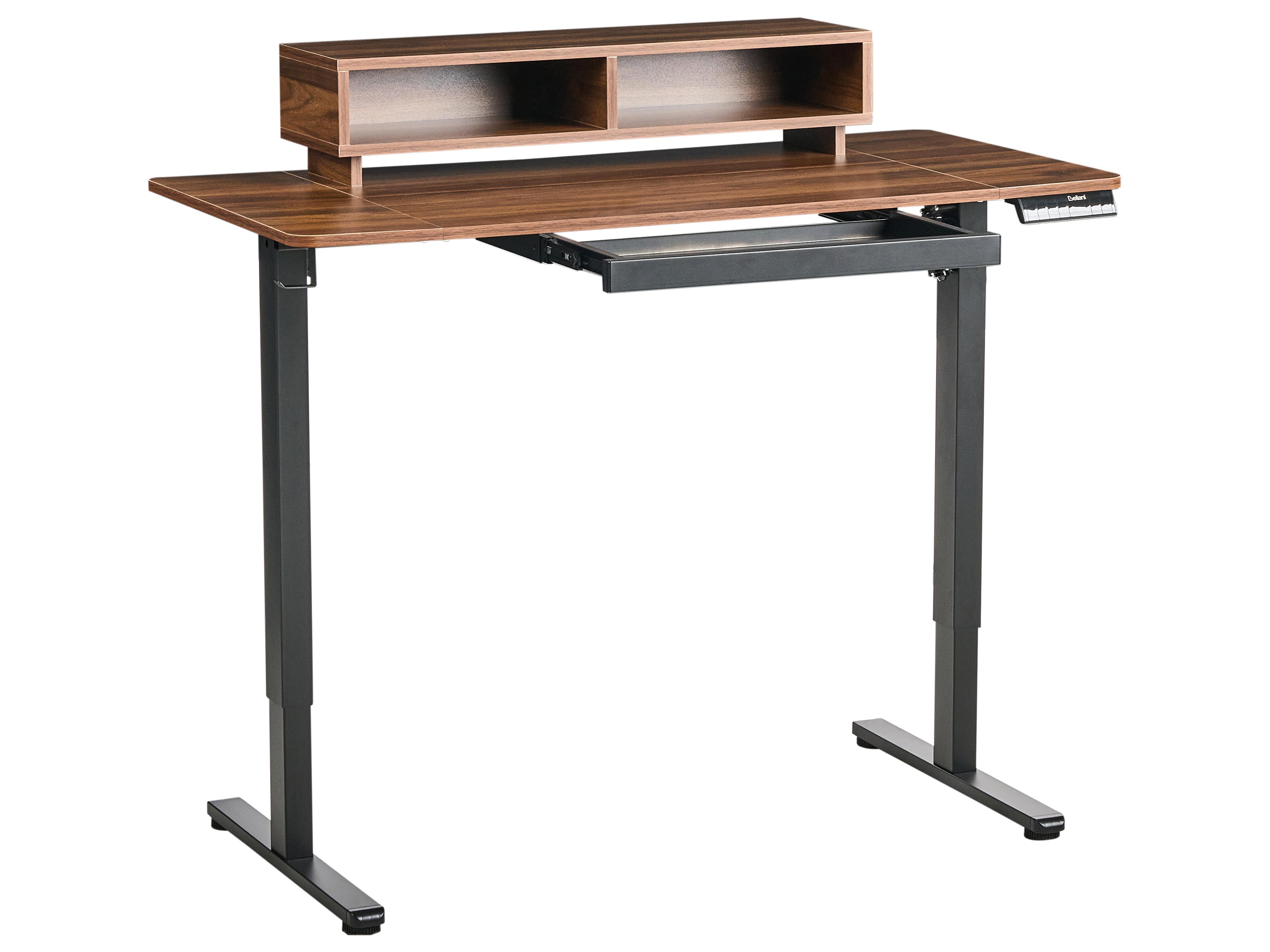 Elektrisch verstelbaar sta-bureau LUCAMA Bruin/zwart 120 cm 60 cm met USB-poort