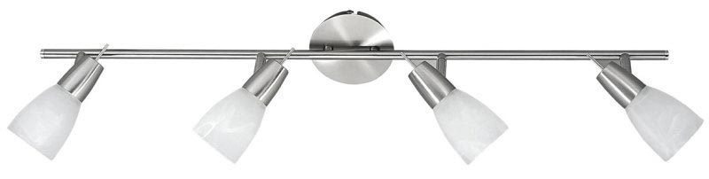 LED-Deckenleuchte - stahlfarben - Metall - Glas