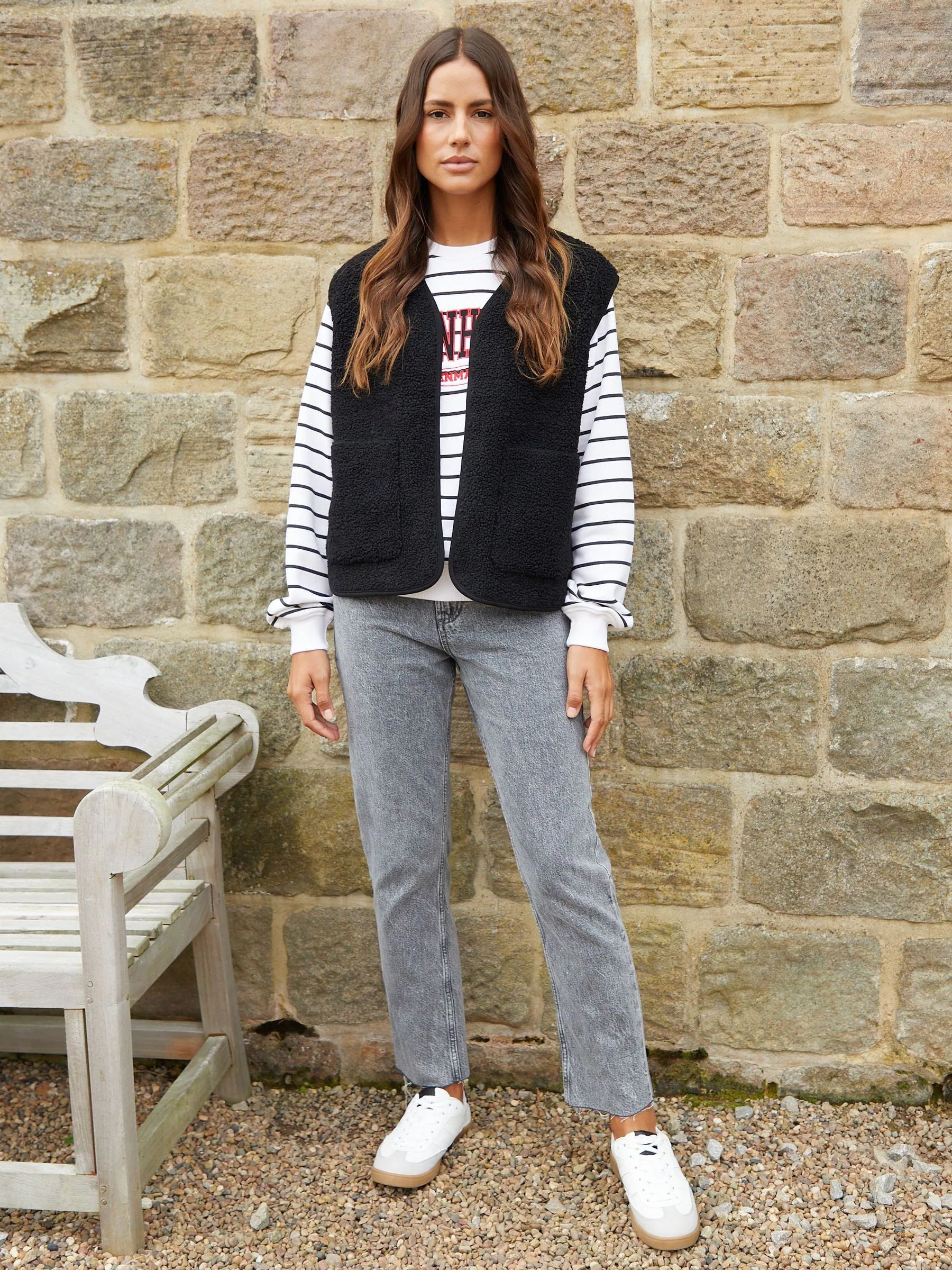 Zwart - Threadbare omkeerbaar gilet met borg