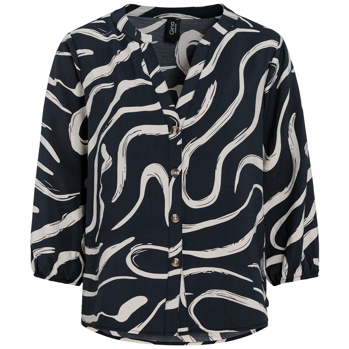 Gina Collection Damen Bluse aus Modal-Mix schwarz