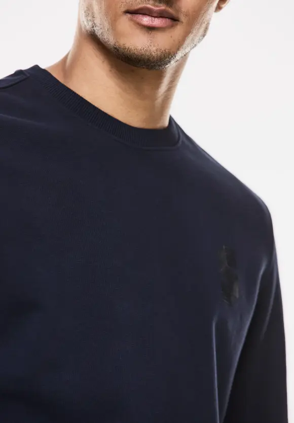 Sweatshirt mit Brustprint - eclipse blue