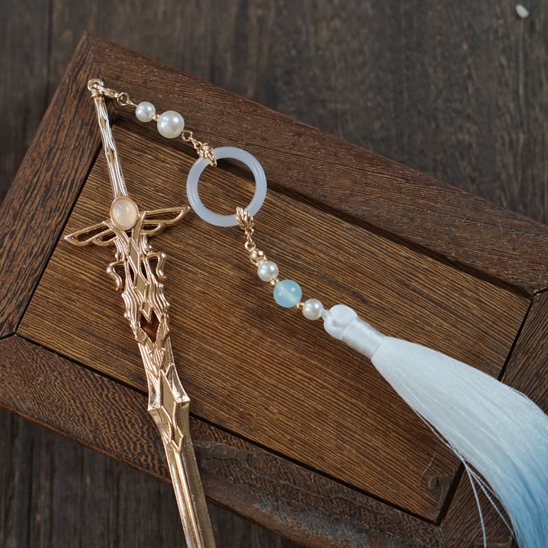 YUGO - Zwaard Faux Gemstone Kwast Haarspeld