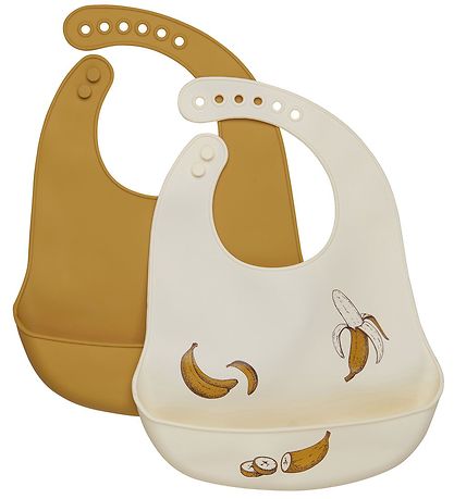 CeLaVi Lätzchen - Silikon - 2er-Pack - Ernte Gold m. Banane