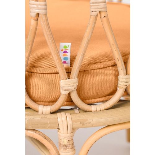 Poppie toys rotan poppenwiegje met matras - bruin