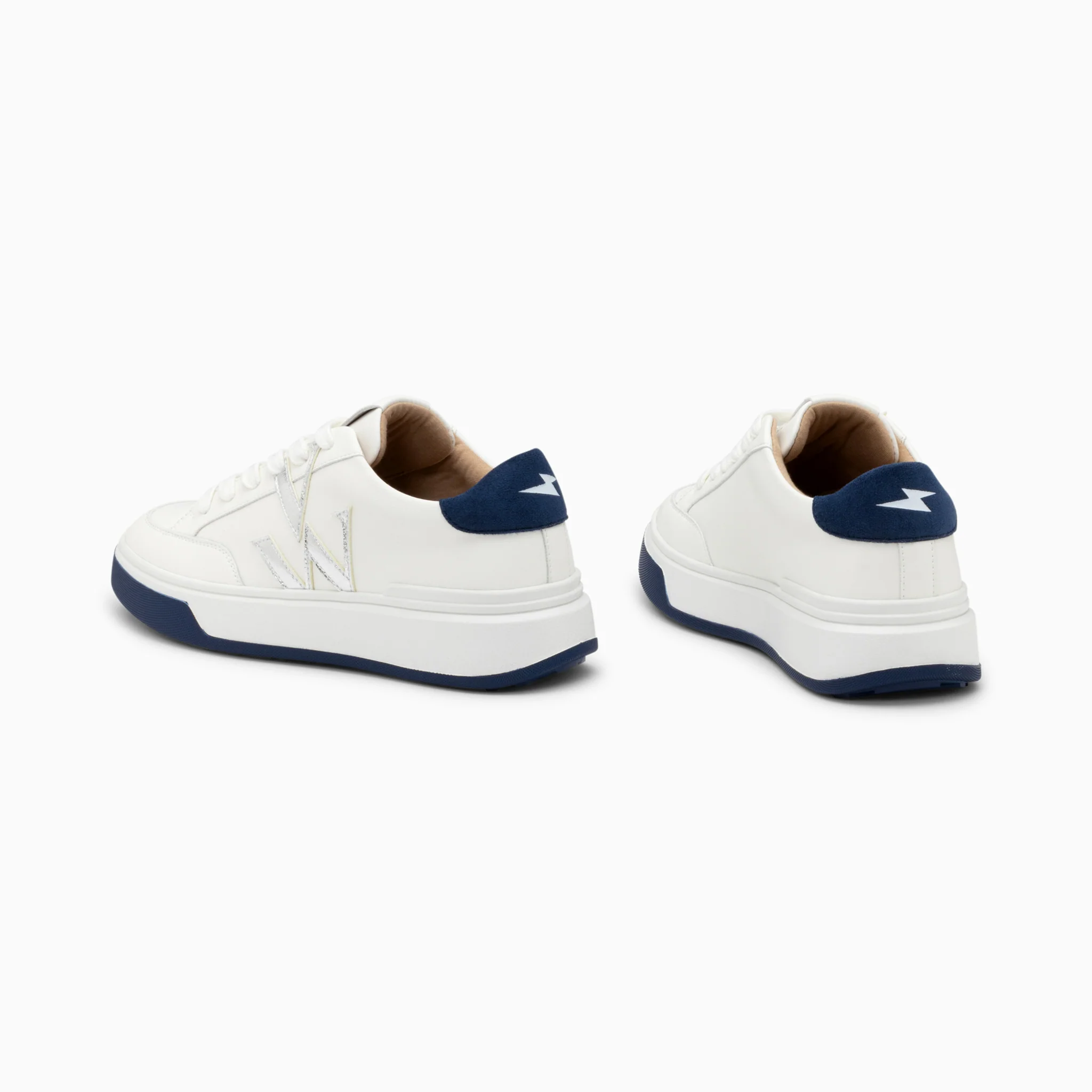 Sneakers-Baskets monogramme Candice blanc et bleu