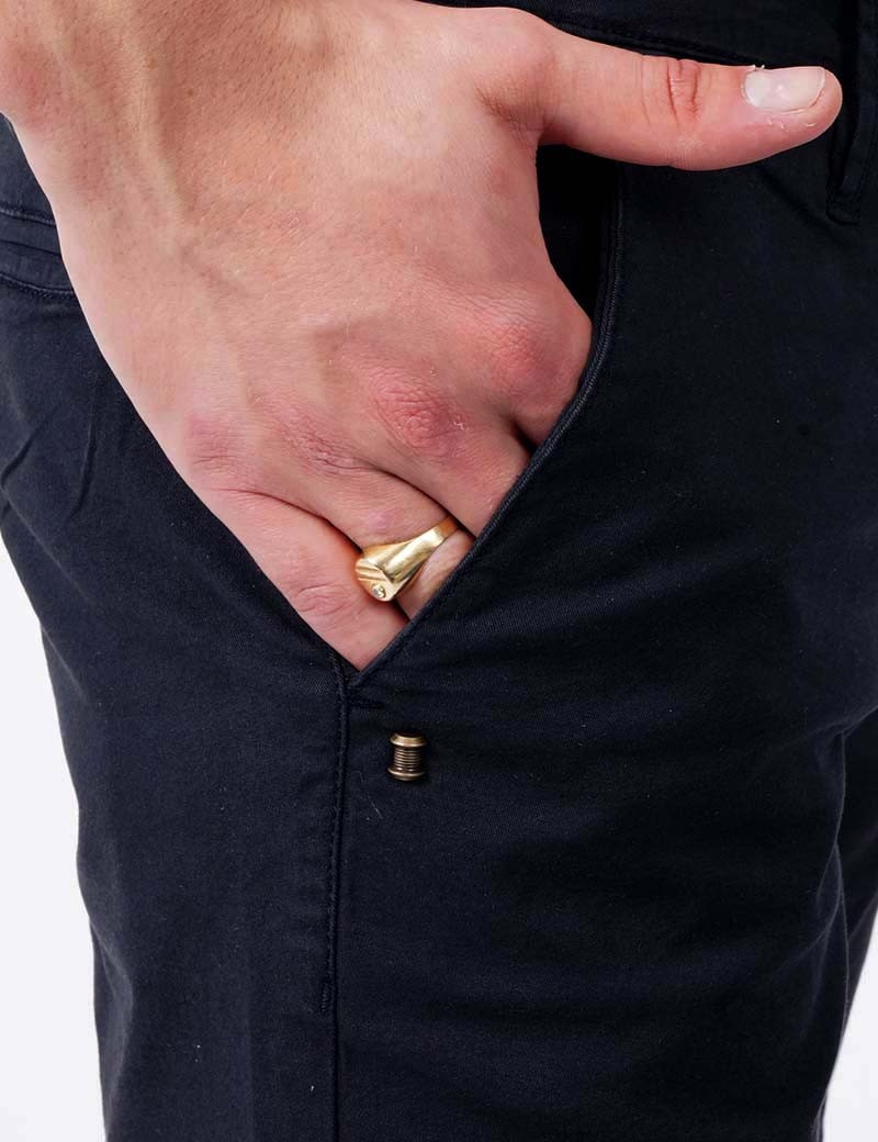 RECYCLED ART WORLD SHORT CHINO STRETCH NOIR