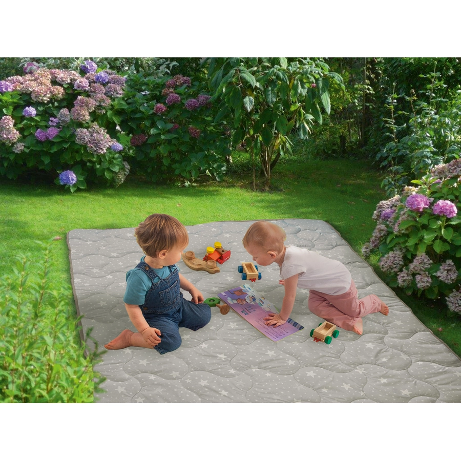 Dr. Sonne Jumbo-Krabbeldecke Sternenhimmel taupe 140 x 200cm