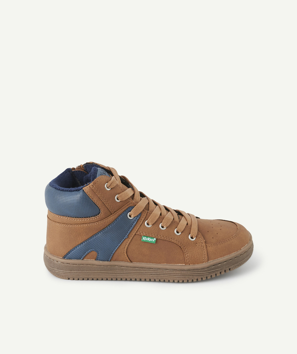 KICKERSBASKETS HAUTES LOWELL GARÇON CAMEL BLEU