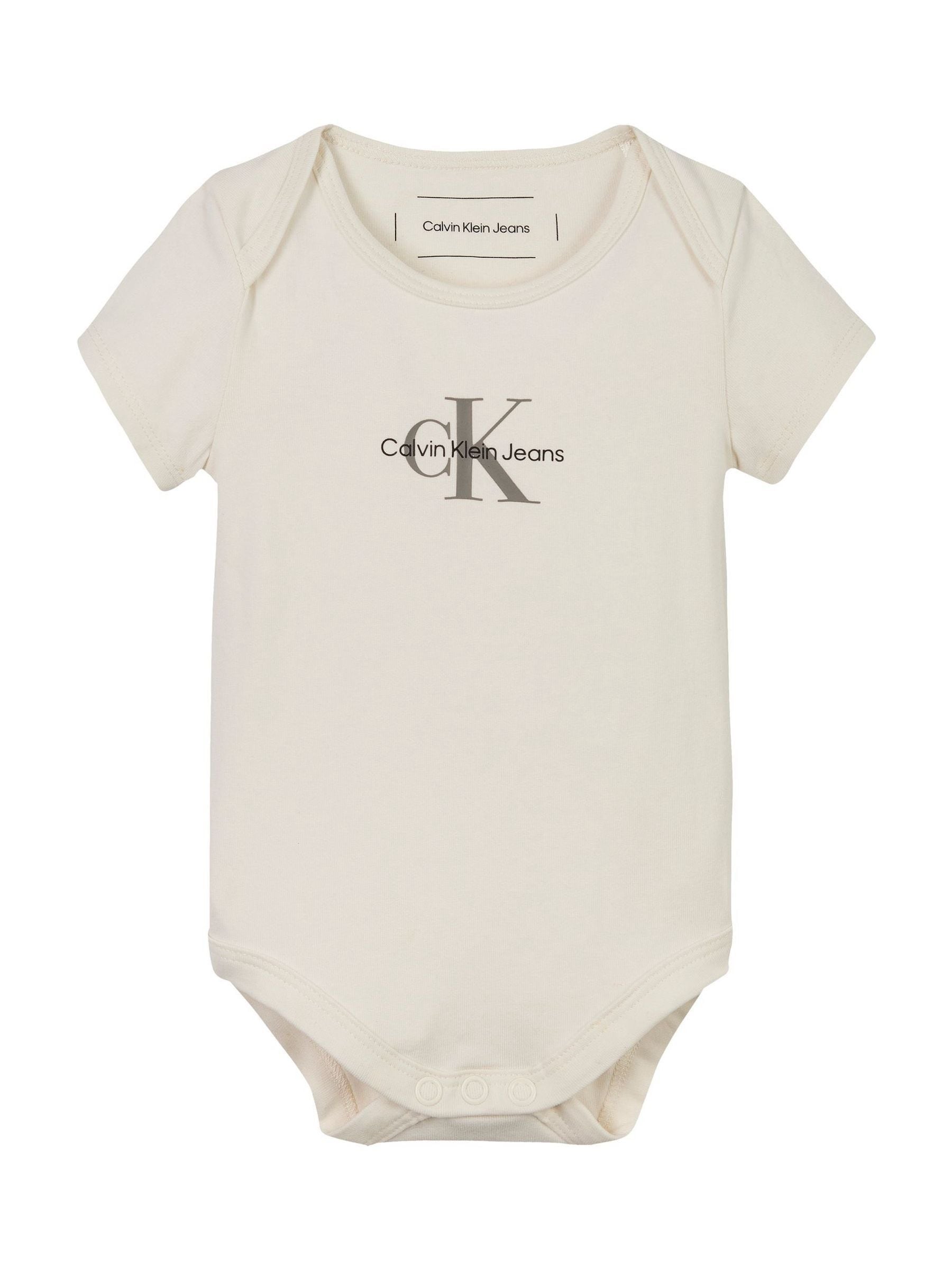 Calvin Klein bodysuit met monogram en korte mouwen