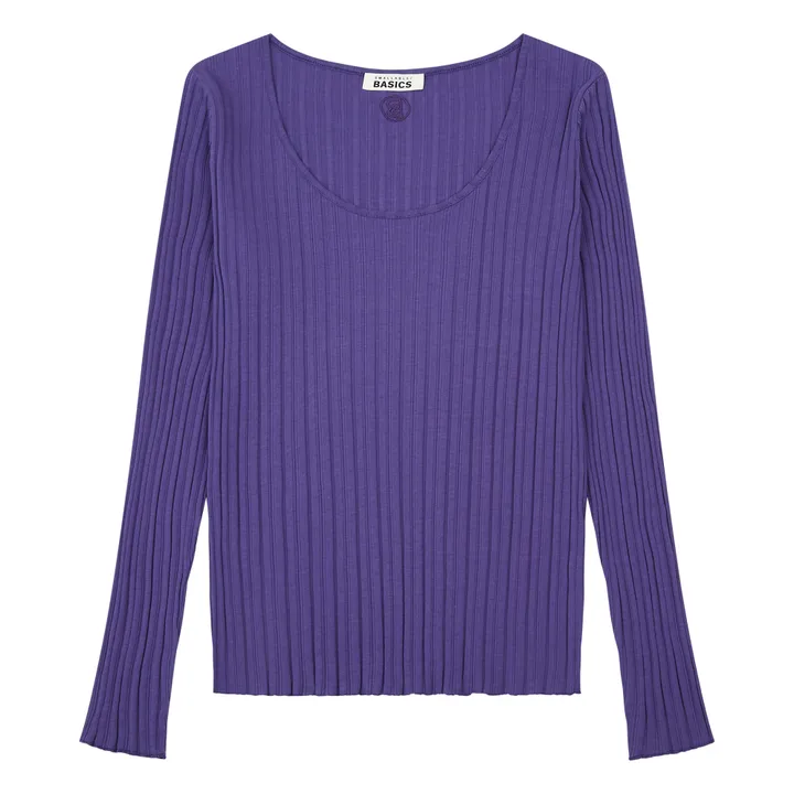 SMALLABLE BASICS Top Femme Cotelé Coton Bio | Bleu indigo