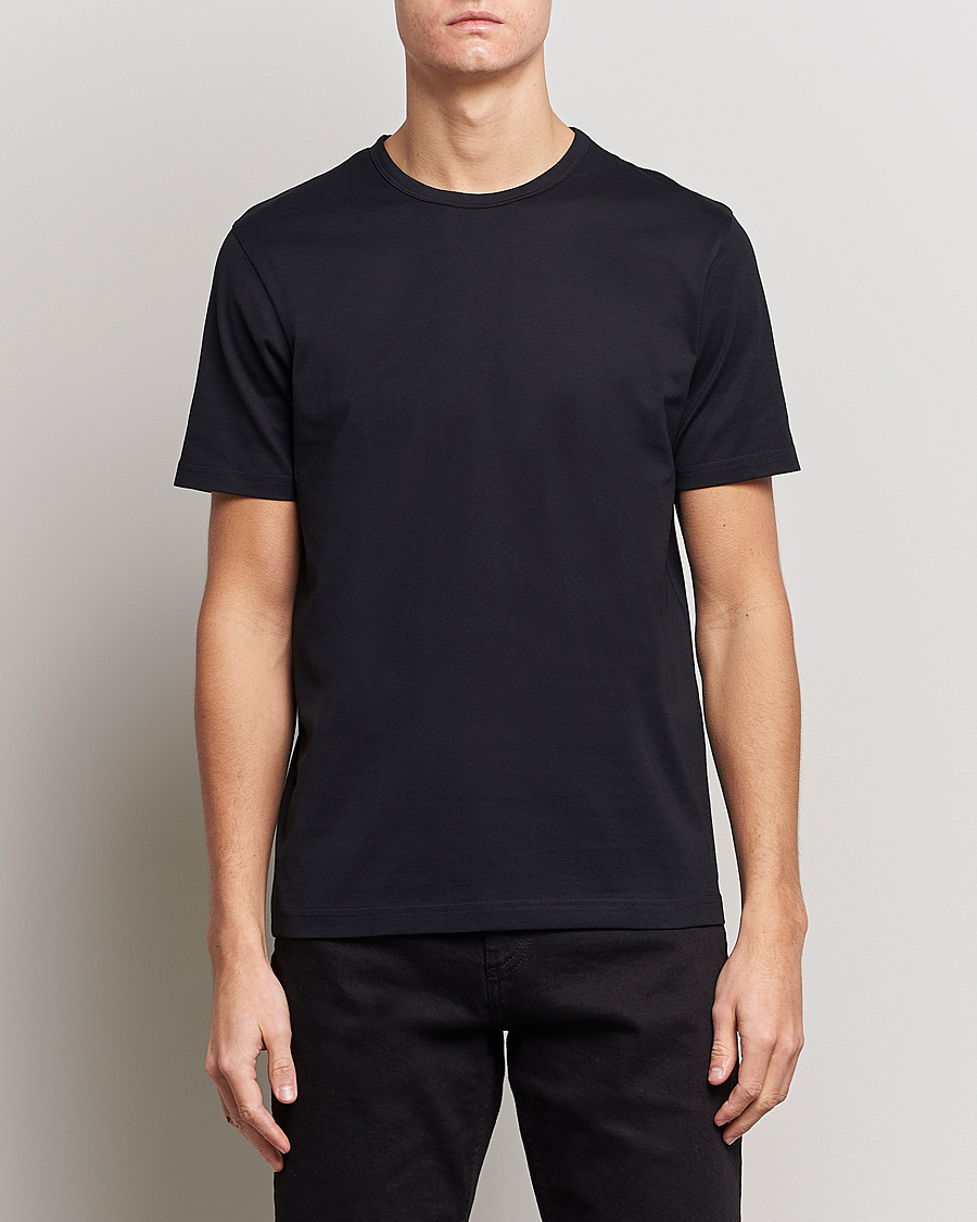 Sunspel 2-Pack Crew Neck Q82 Cotton T-Shirt Black
