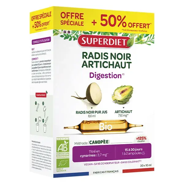 Superdiet Digestão Rabanete Preto Alcachofra - 20 ampolas + 10 grátis