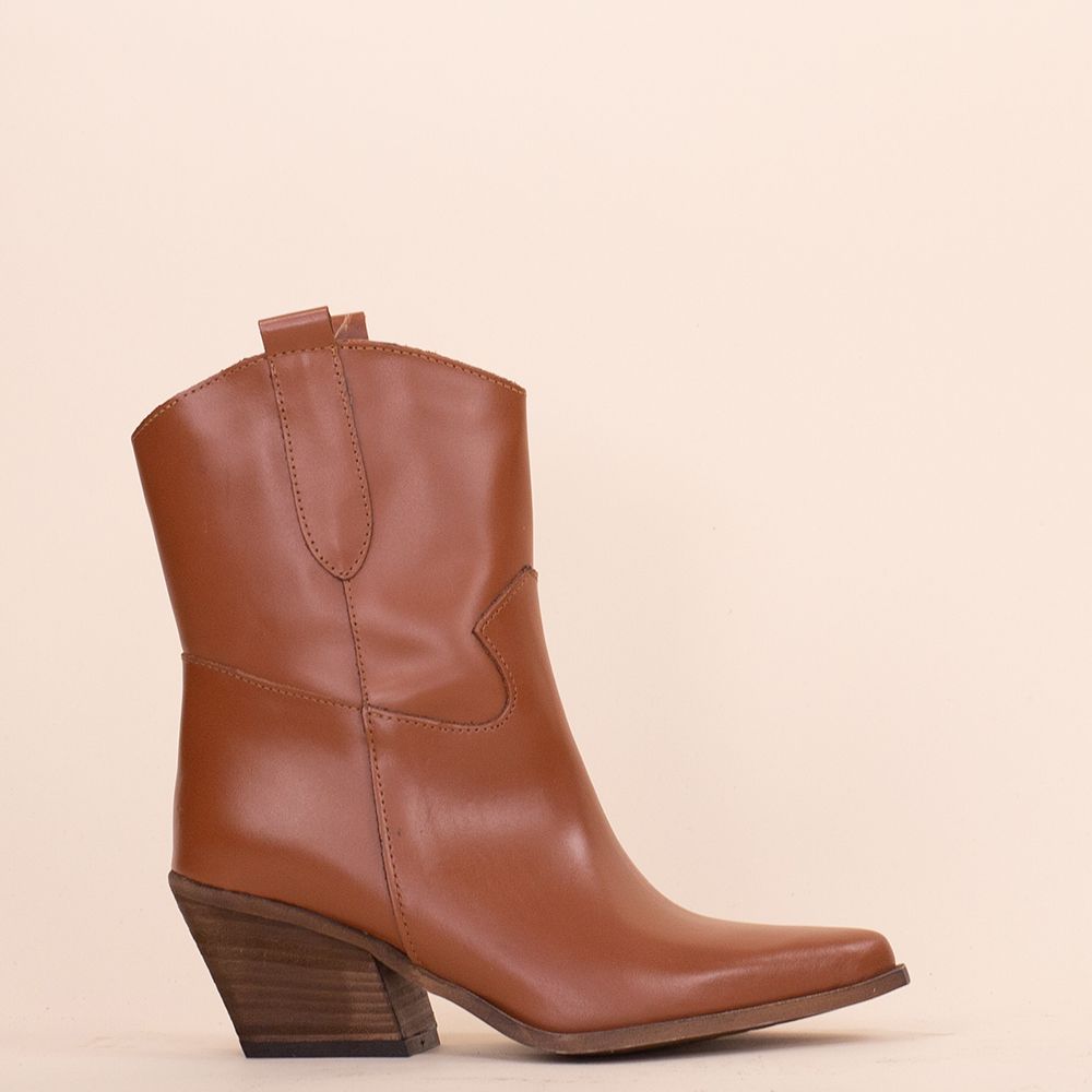 Korte cowboyboots TEX922 cognac