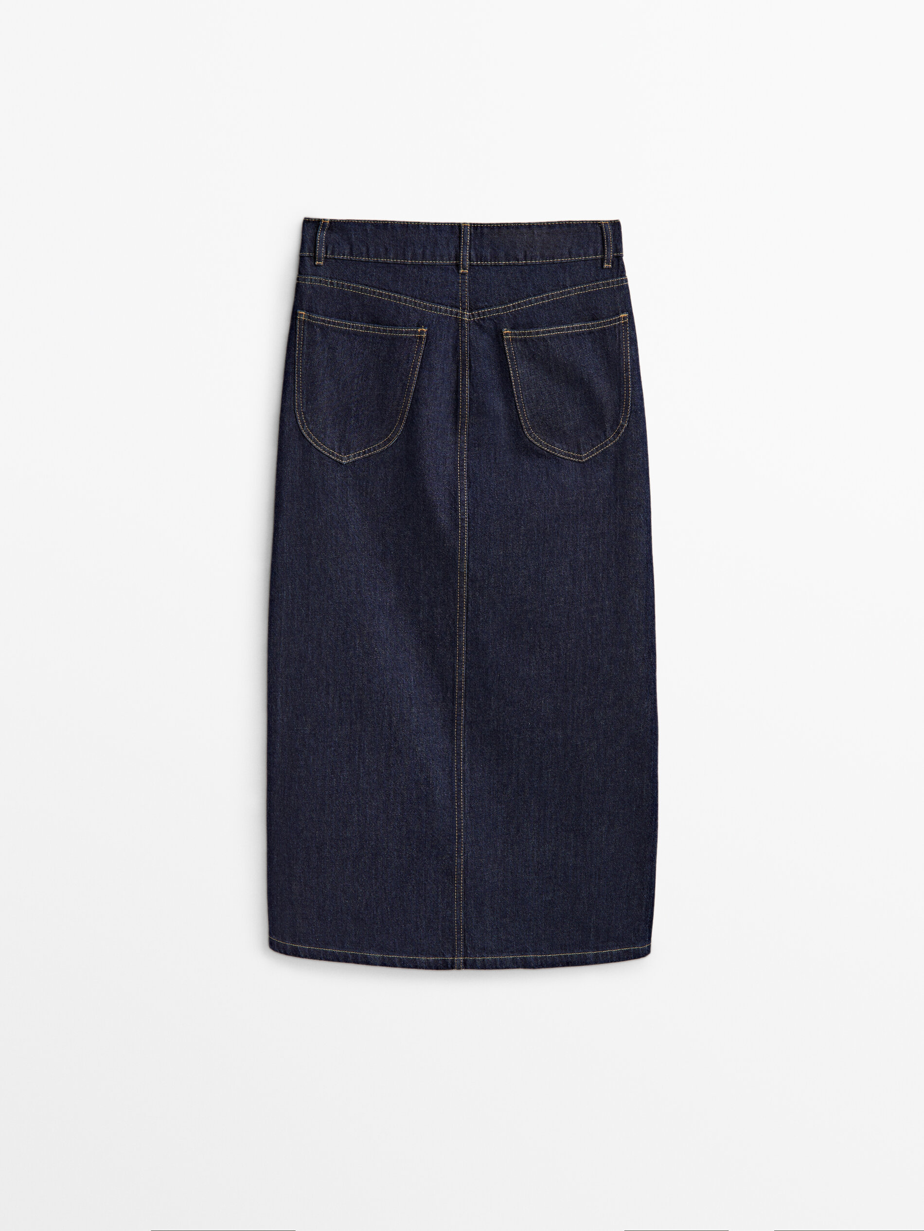 Saia jeans de cintura alta - AZUL MÉDIO