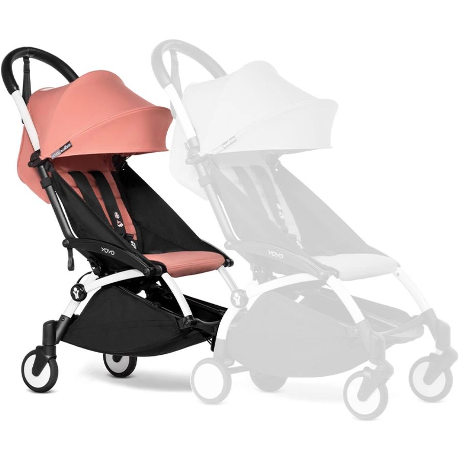 BABYZEN Kinderwagen YOYO 6+ connect Black mit Textilset Ginger