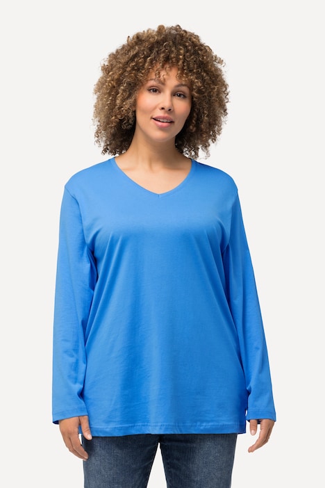 Shirt, V-Ausschnitt, Relaxed, Langarm