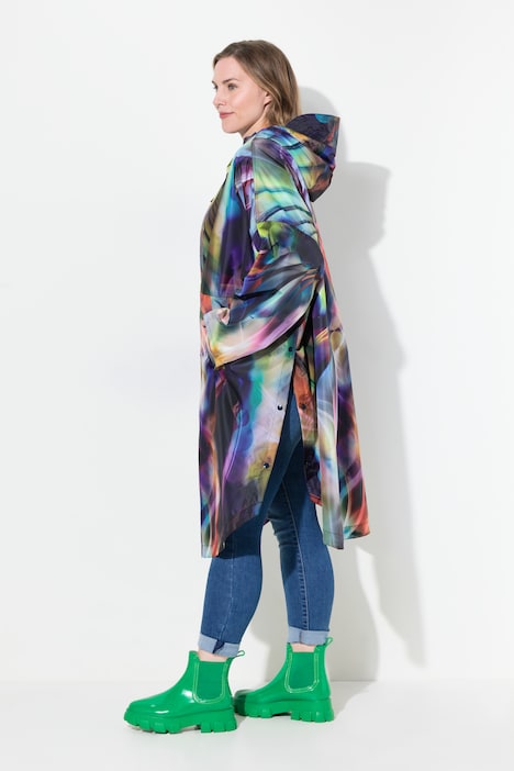 Funktions-Regencape, Unisex, Print, Kapuze