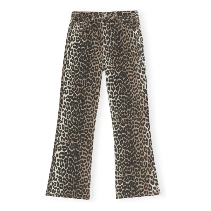 Ganni Jean Flare Imprimé Coton Bio | Léopard