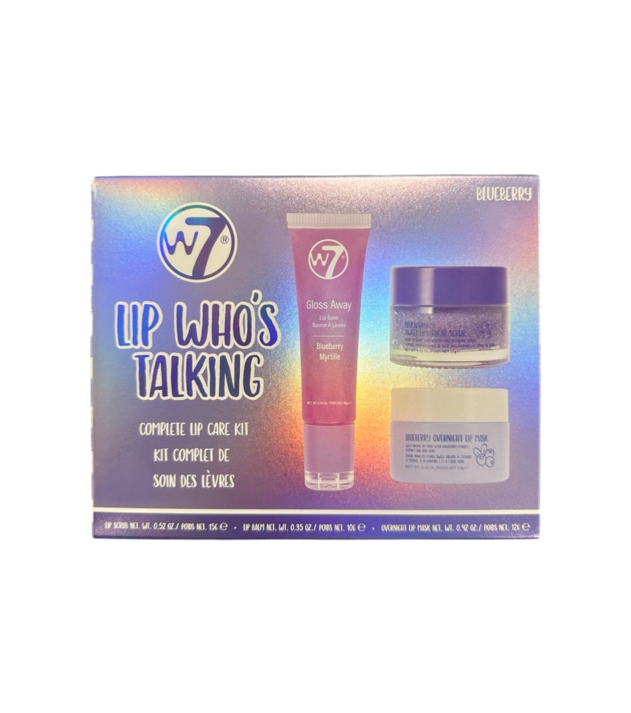 W7 - Conjunto de cuidados labiais Lip Who's Talking - Blueberry