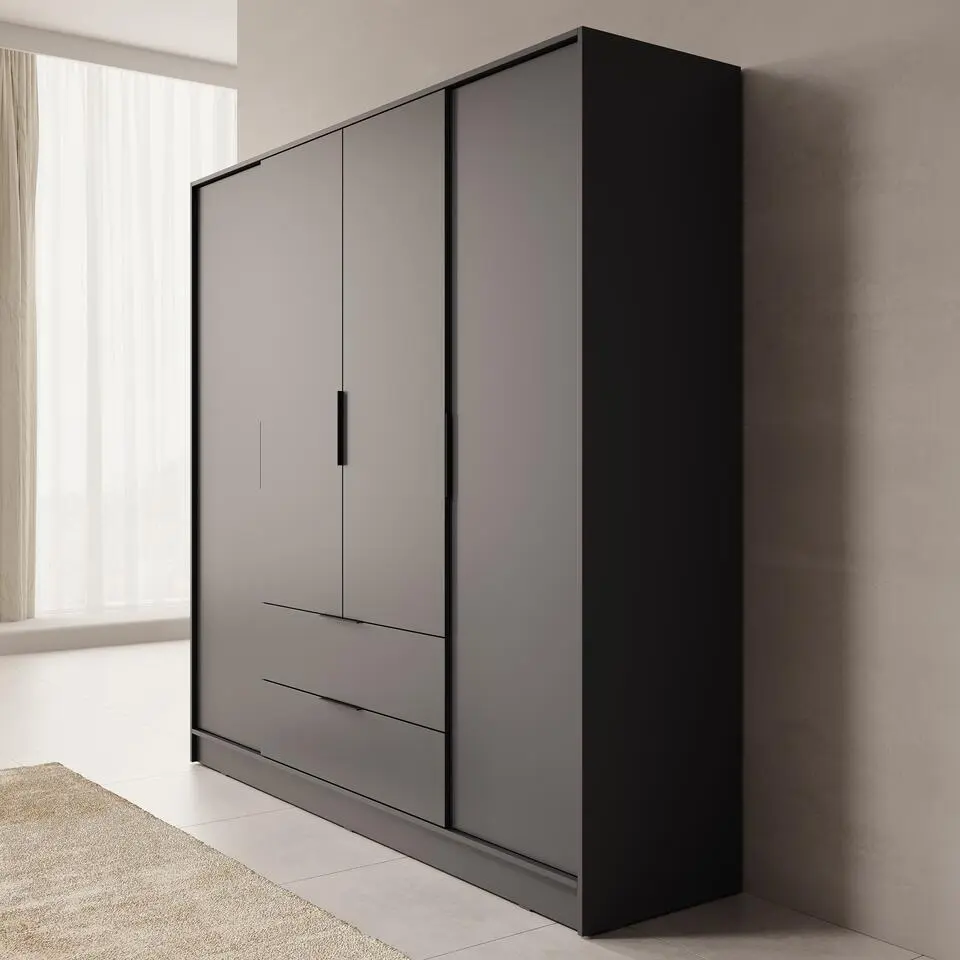 Meubella - Kledingkast Kellan - Grijs - 206 cm