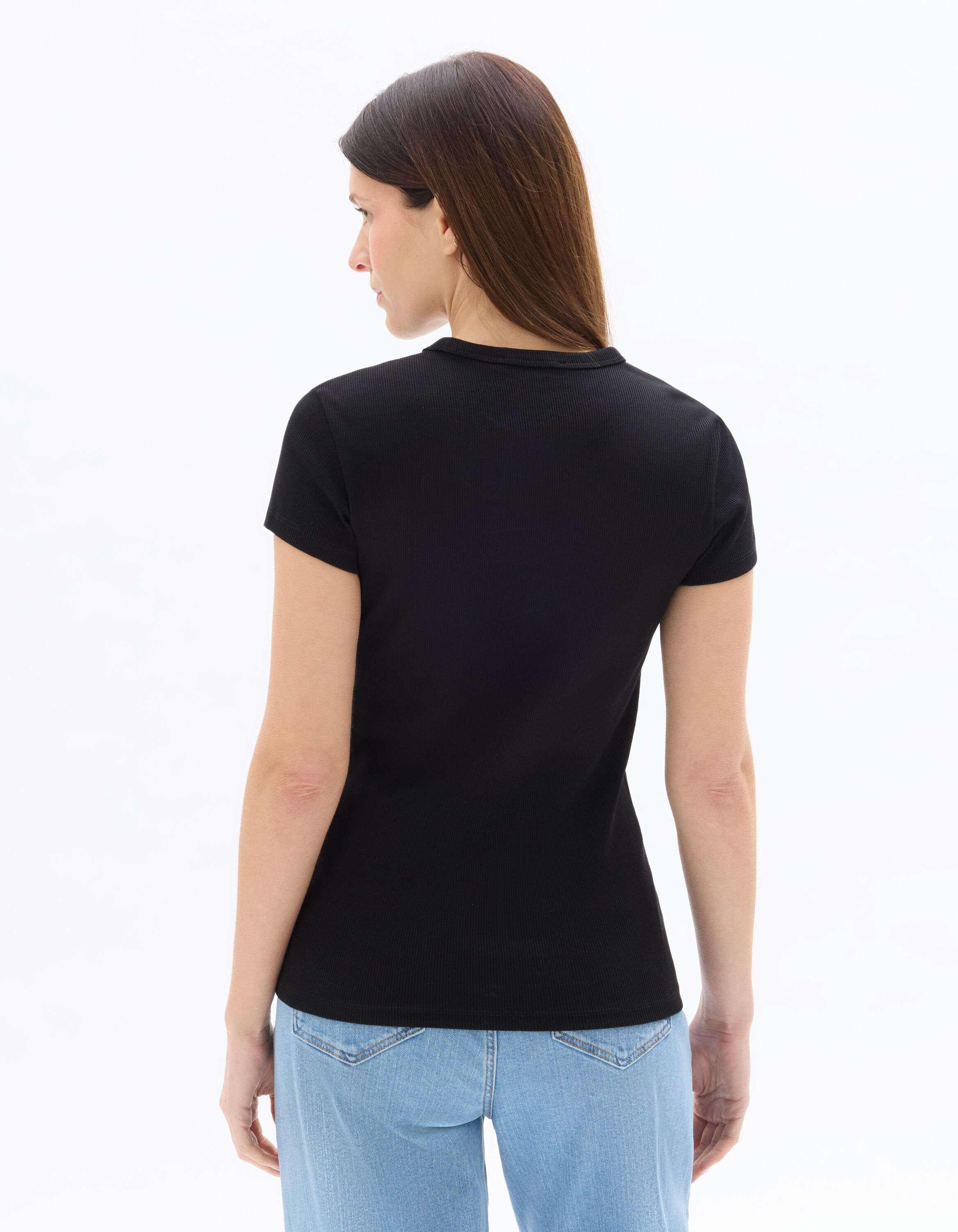 T-shirt côtelé - noir