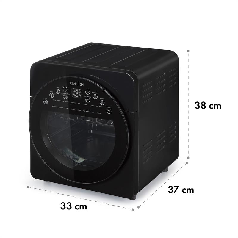 AeroVital easy touch Heißluftfritteuse 1700W 14l Timer 16 Programme schwarz Schwarz