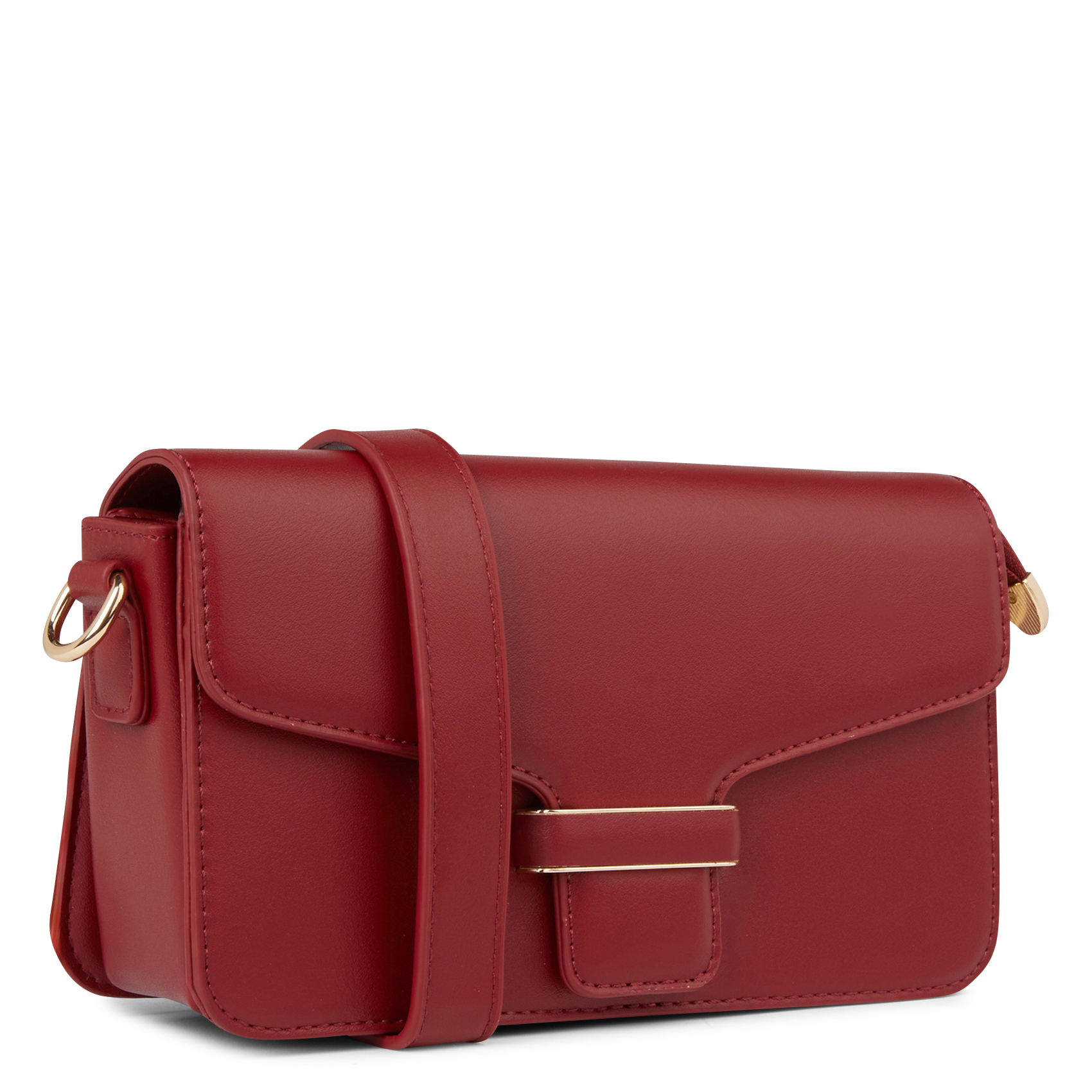 Sac bandoulière effet cuir | Rouge