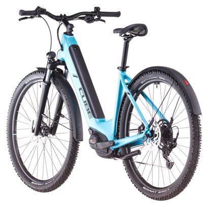 VTC Électrique Cube Nuride Hybrid Performance 500 Allroad Easy Entry Shimano Cues 9V 500 Wh 29'' Bleu Swimming Pool 2025
