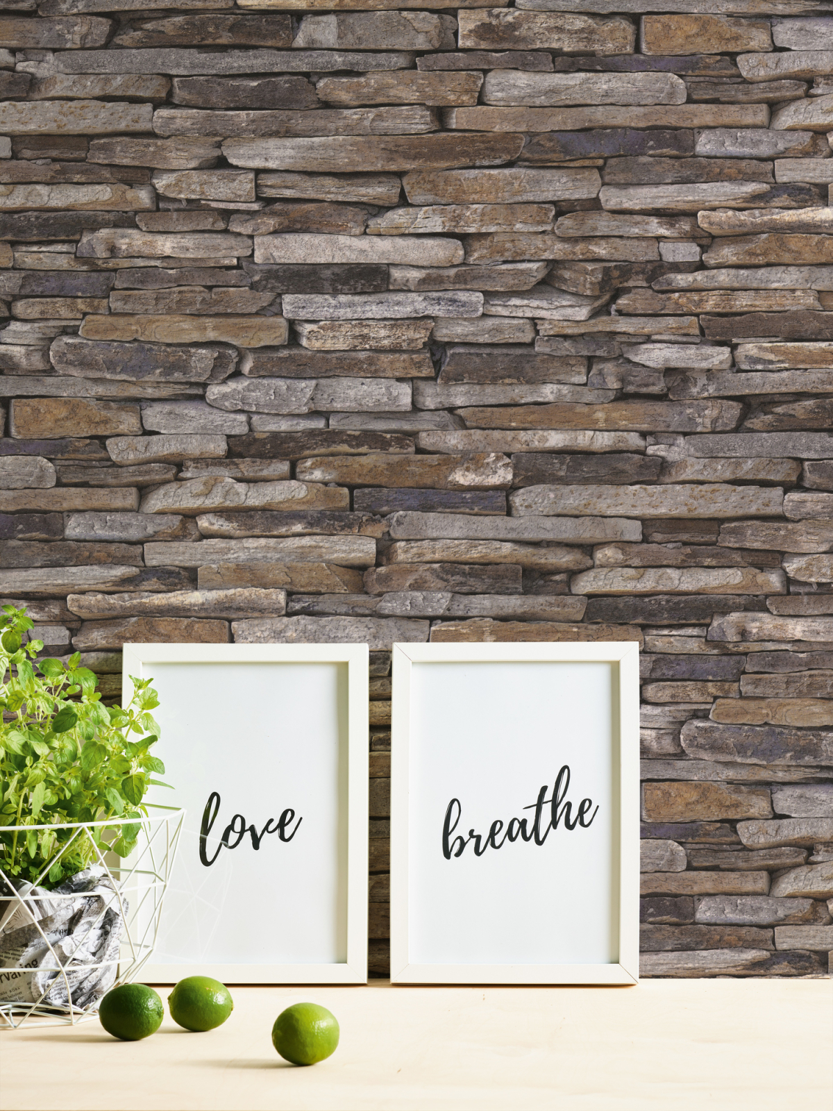 Vliestapete BEST OF WOOD´N STONE - Steinmauer - braun - 10 Meter