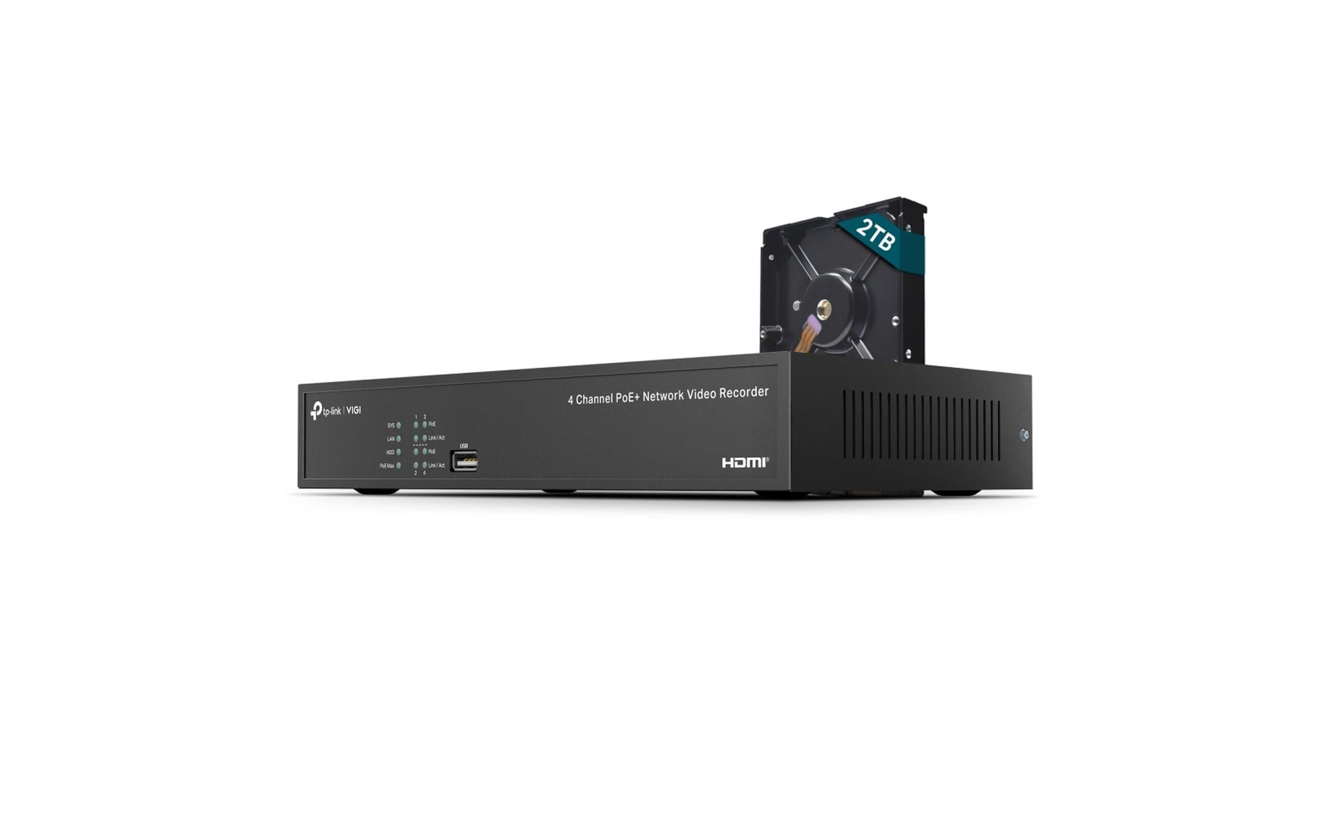 Netzwerkrekorder VIGI NVR1004H-4P 2 TB, 4 Kanal<br>4-Kanal-PoE+-Netzwerk-Videorekorder