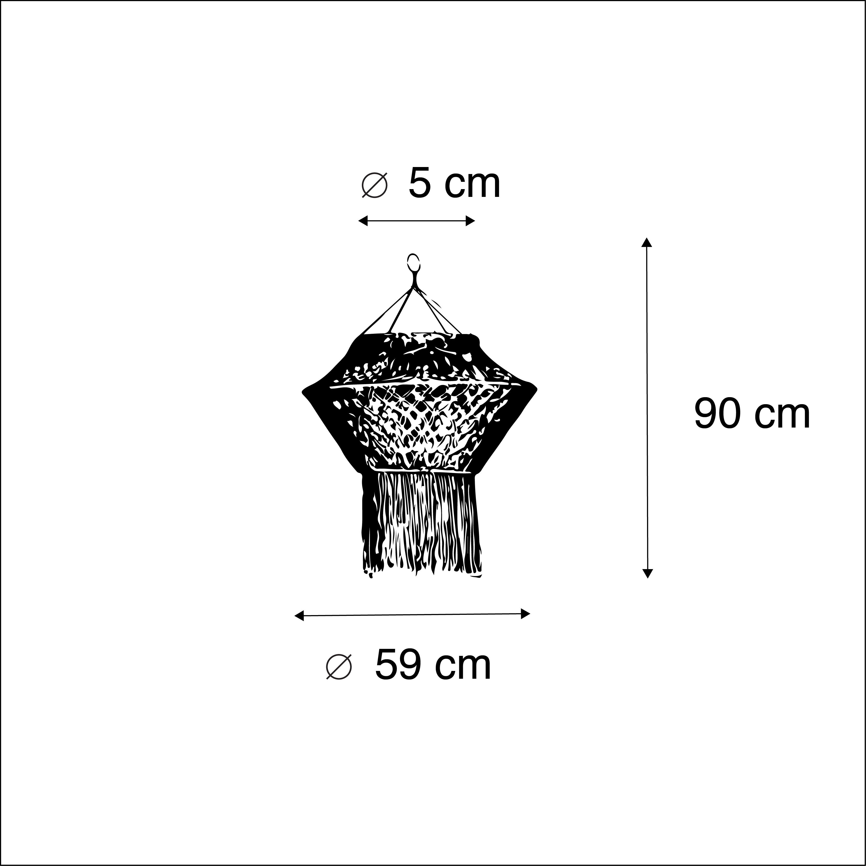 Macrame lampenkap naturel 90 cm