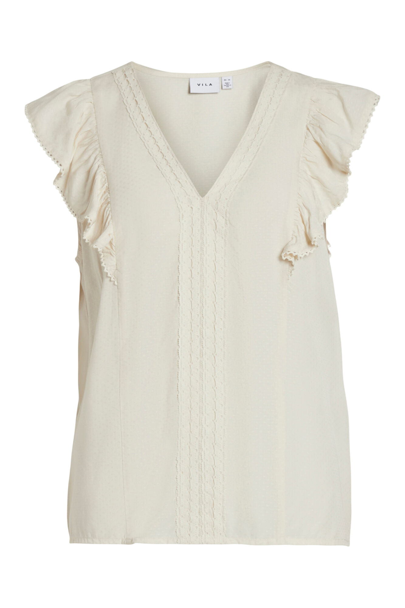 Blusa sem mangas com detalhes bordados - Cinza