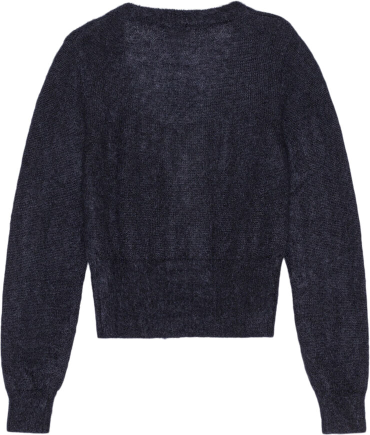 Ganni Light Mohair Tie String Cardigan Sky captain