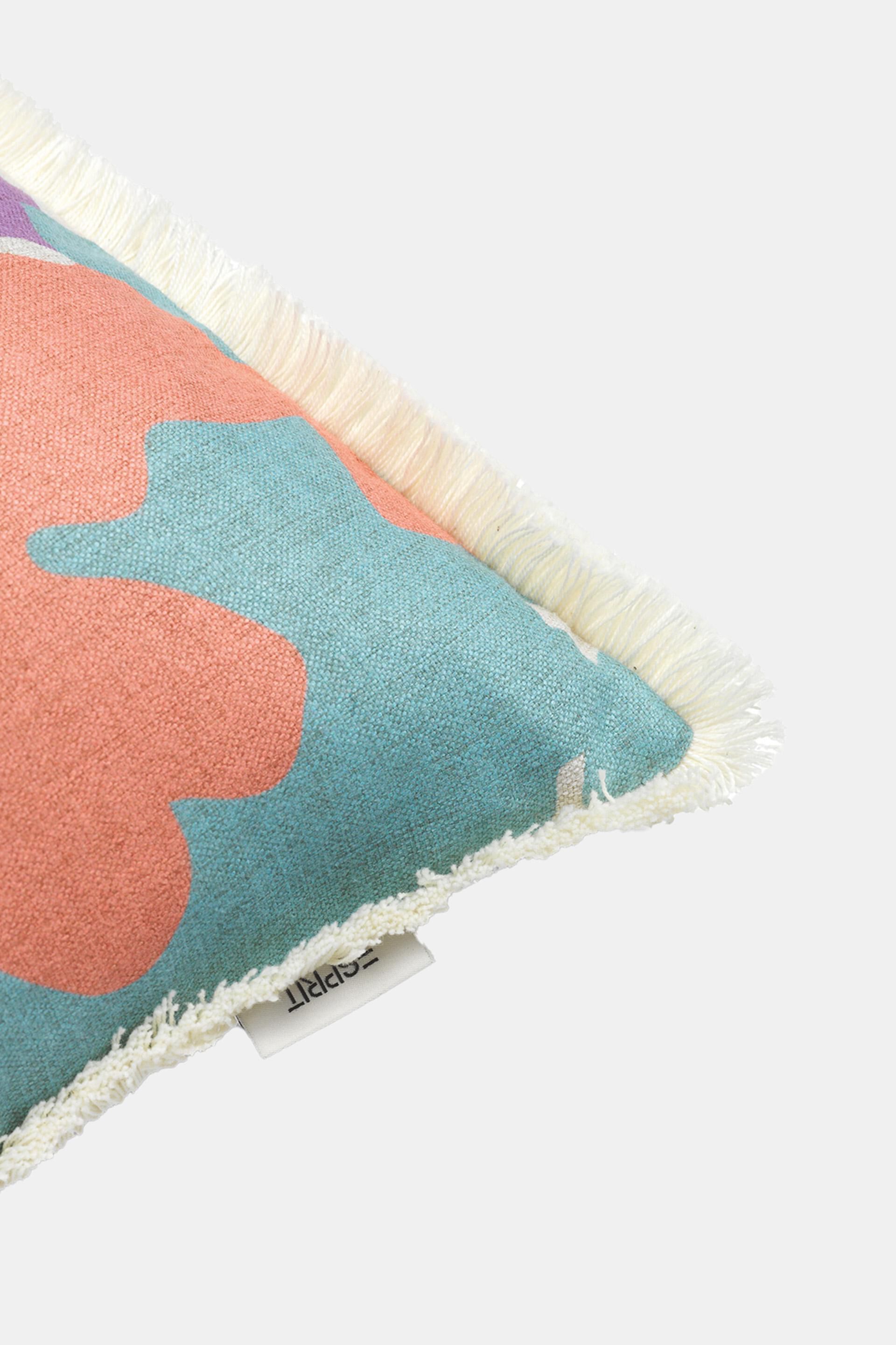 Housse de coussin animée d’un motif floral multicolore