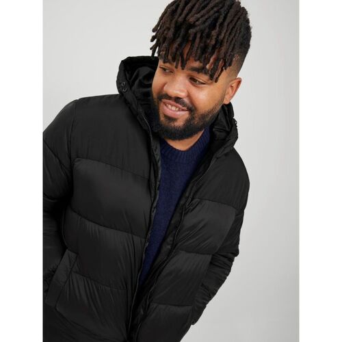 Jack & Jones - 12243520 PUFFER HOOD-BLACK Negro