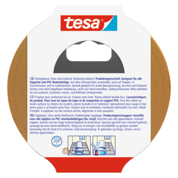 Tesa tapijttape extra sterk geel 50 mm x 25 m