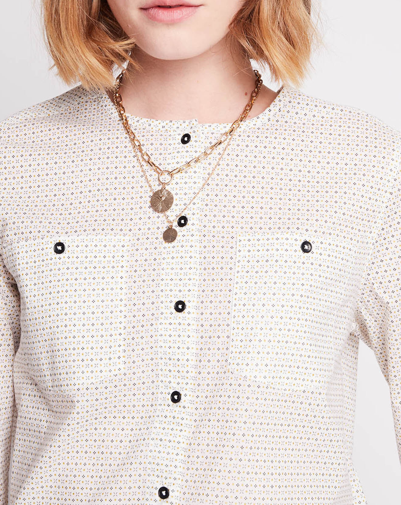 Harris Wilson Chemise Elife imprimée blanche