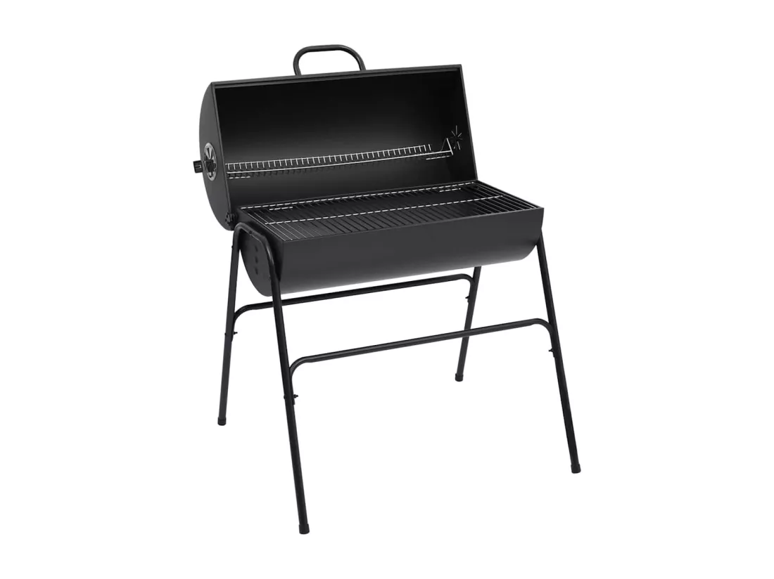 Gril à baril avec 2 grilles de cuisson Noir 80x95x90 cm Acier