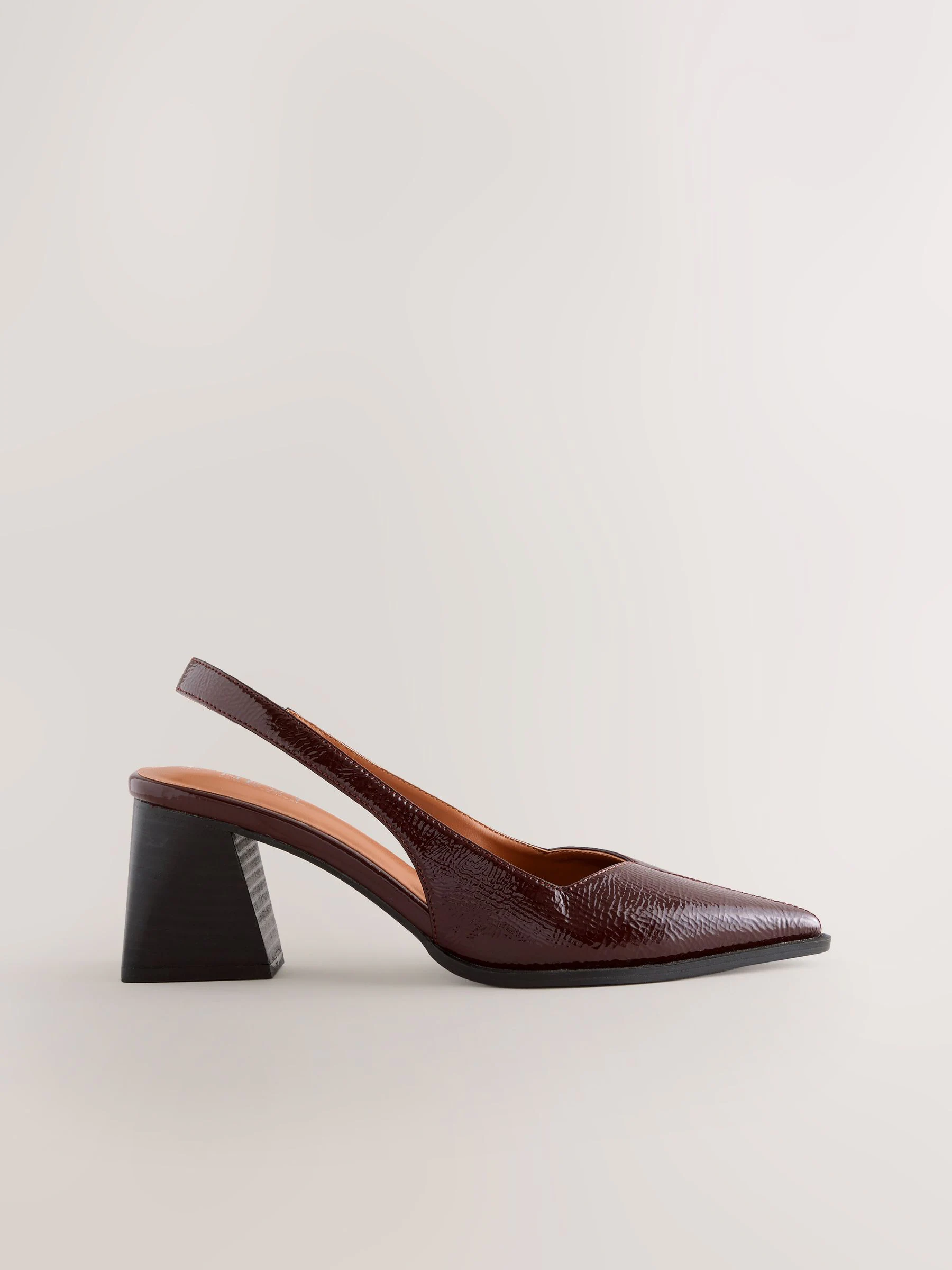 Bordeauxrood - Forever Comfort® Pointed Toe Slingback Block Heels