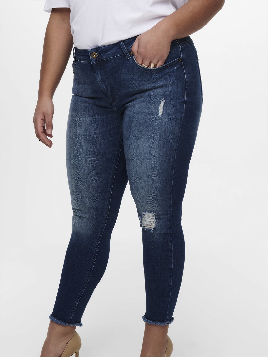 CARWILLY Mittlere Taille Skinny Fit Jeans Medium Blue Denim